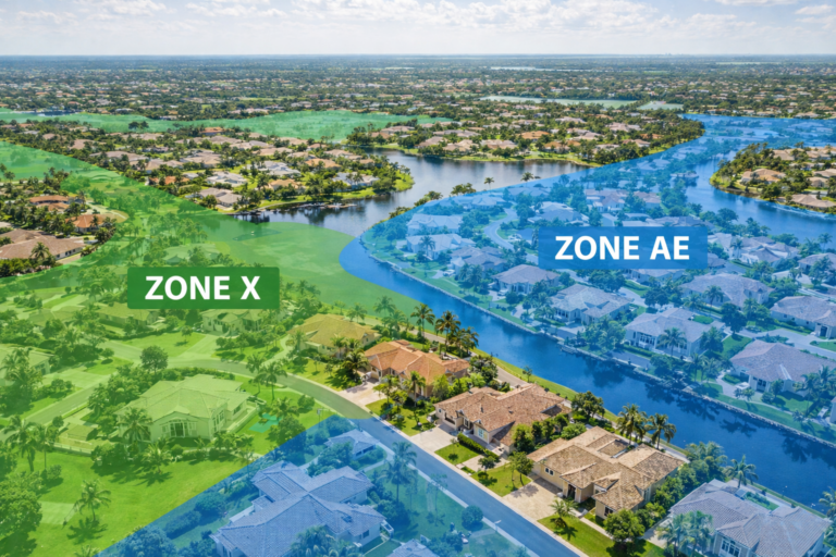 FEMA flood zone map overlay Davie Florida neighborhood aerial view