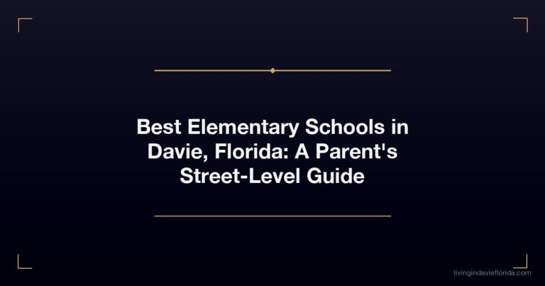 Best Elementary Schools in Davie, Florida: A Parent’s Street-Level Guide