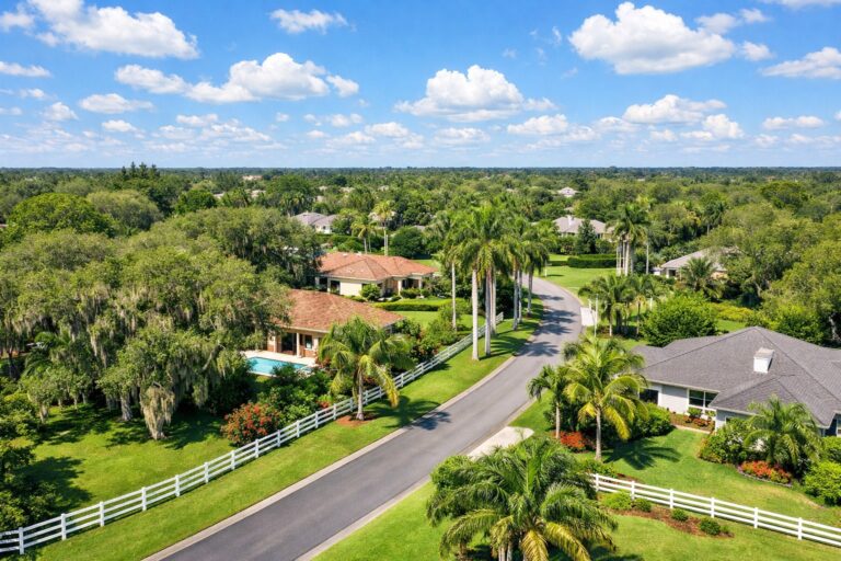 Best Neighborhoods in Davie for Families: Where to Buy — Davie Florida aerial photo with palm and oak canopy 2026