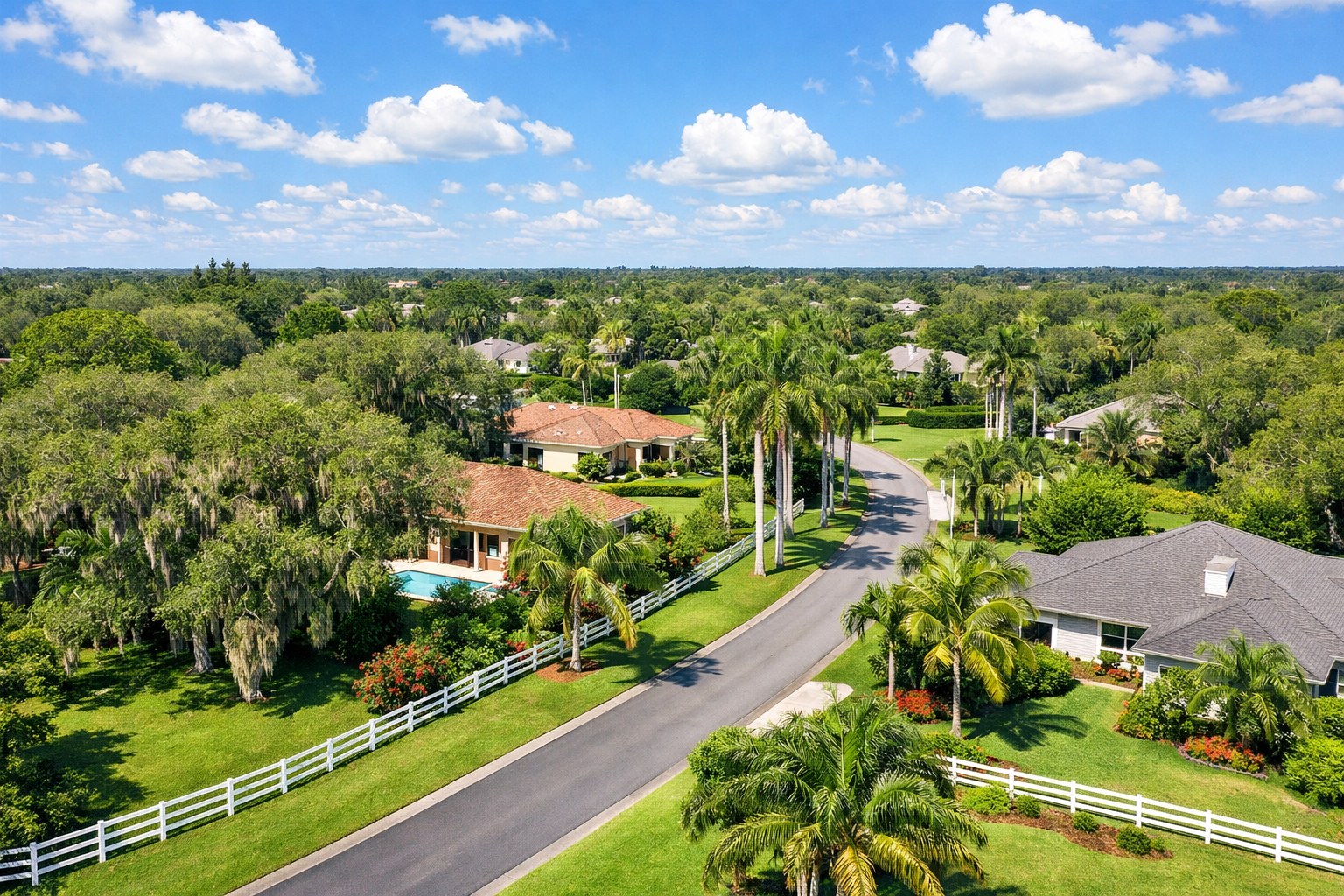 Best Neighborhoods in Davie for Families: Where to Buy — Davie Florida aerial photo with palm and oak canopy 2026