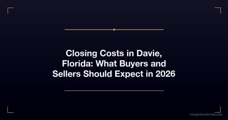 Closing Costs in Davie, Florida: What Buyers and Sellers Should Expect in 2026