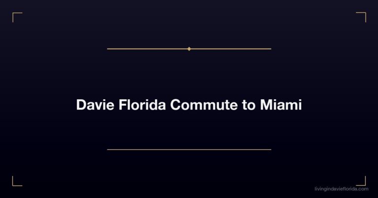 Davie Florida Commute to Miami