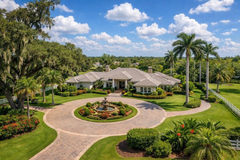 Davie Florida Luxury Homes: The 2026 Million Dollar Market Guide — Davie Florida aerial photo with palm and oak canopy 2026