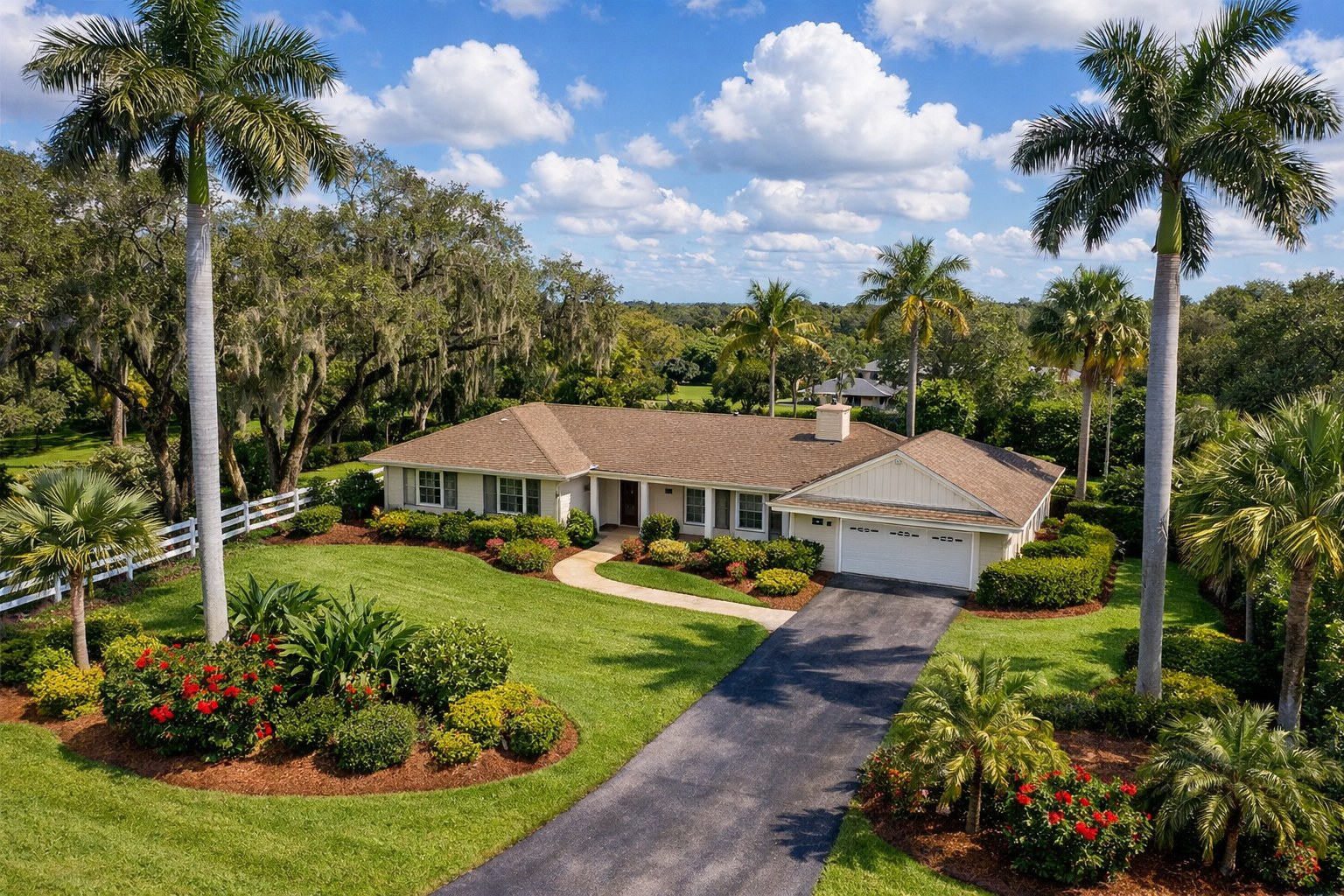 Davie Florida Real Estate Market 2026: Prices, Inventory, and Forecast — Davie Florida aerial photo with palm and oak canopy 2026