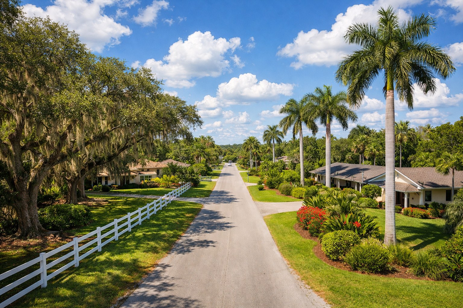 Davie Florida Weather — Davie Florida aerial photo with palm and oak canopy 2026