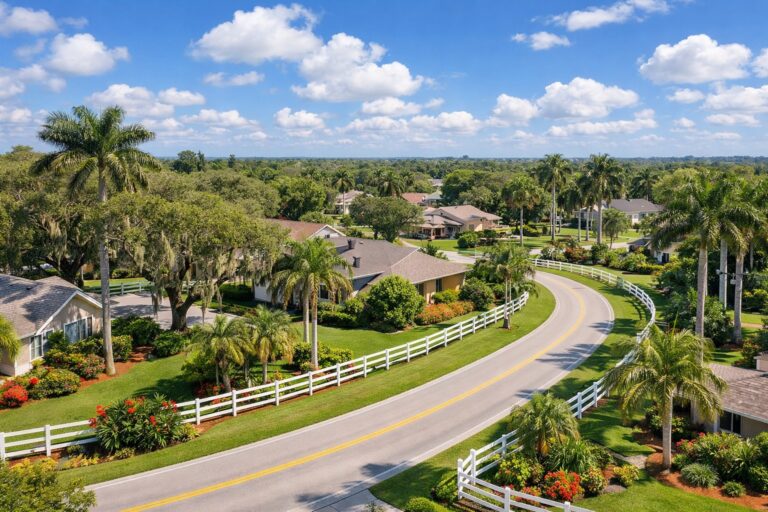 Davie vs Coral Springs Florida — Davie Florida aerial photo with palm and oak canopy 2026