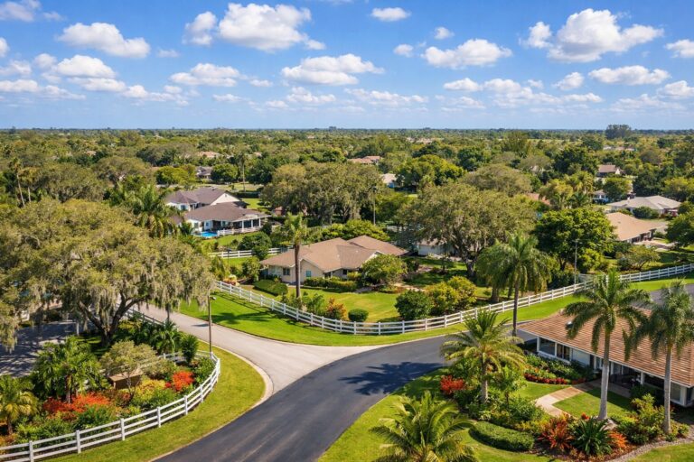 Davie vs. Pembroke Pines, Florida: Which Community Is Right for You? — Davie Florida aerial photo with palm and oak canopy 2026