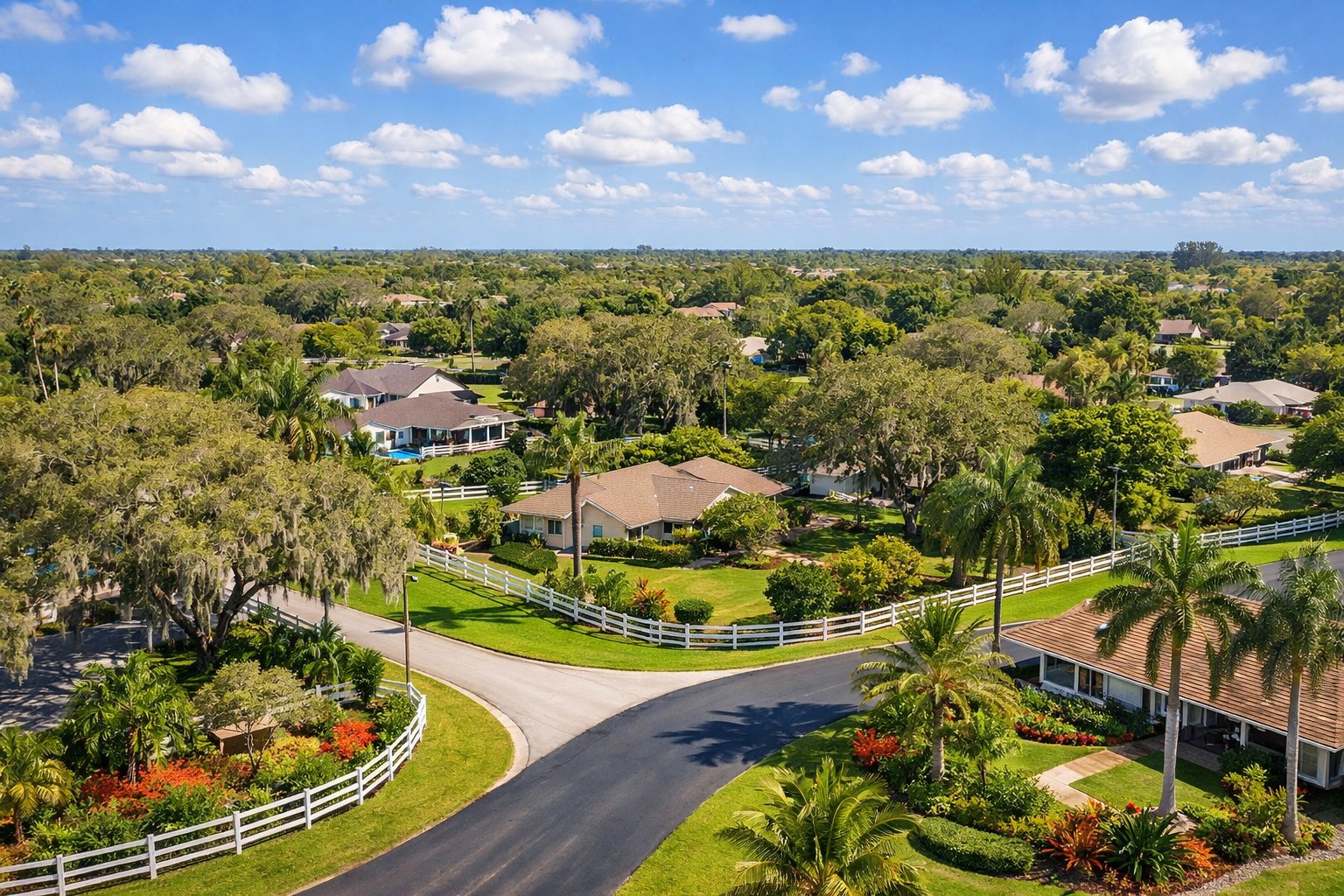 Davie vs. Pembroke Pines, Florida: Which Community Is Right for You? — Davie Florida aerial photo with palm and oak canopy 2026