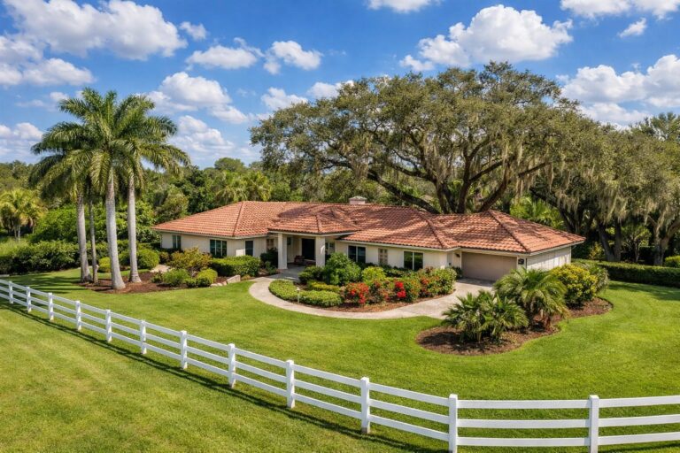 Davie Florida home title closing documents under live oak canopy where buyers and sellers exchange Florida title insurance at closing 2026