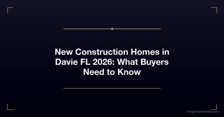 New Construction Homes in Davie FL 2026: What Buyers Need to Know