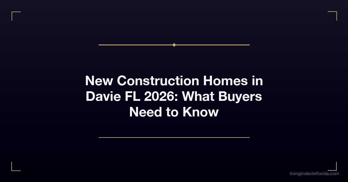 new construction homes in davie fl 2026 what buyers need to know