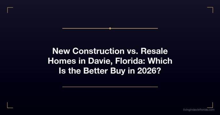New Construction vs. Resale Homes in Davie, Florida: Which Is the Better Buy in 2026?