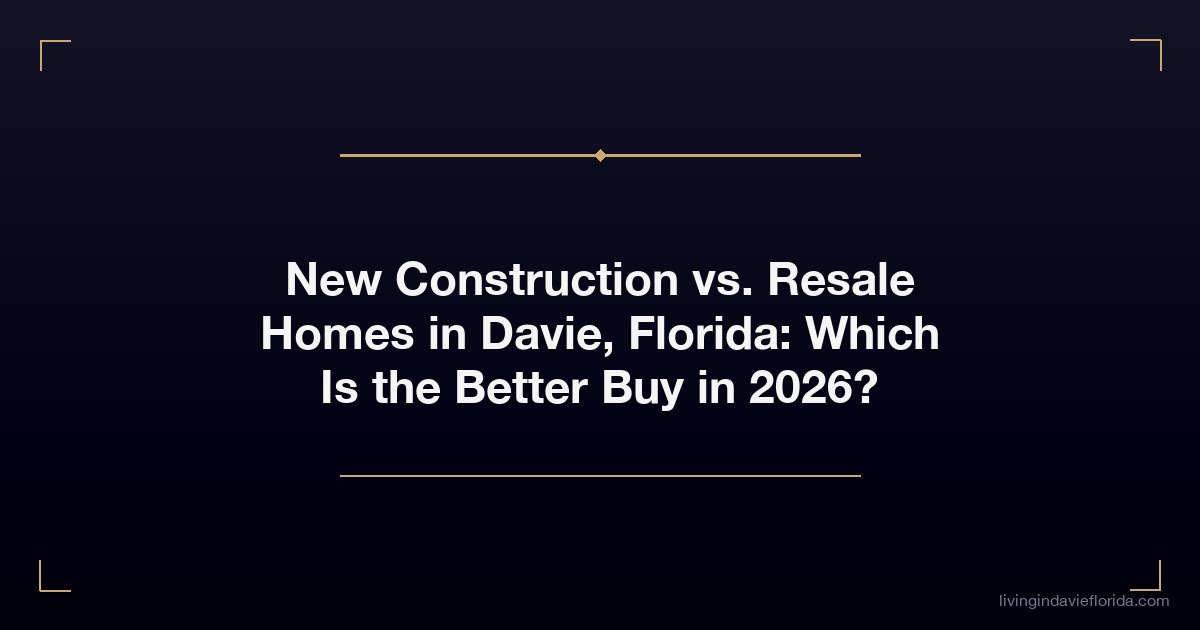 new construction vs resale homes in davie florida which is the better buy in 2026