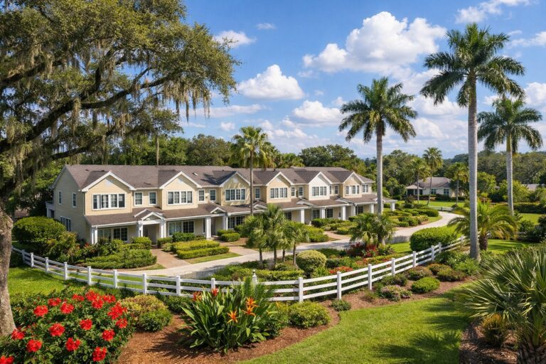 Townhomes Davie Florida — Davie Florida aerial photo with palm and oak canopy 2026