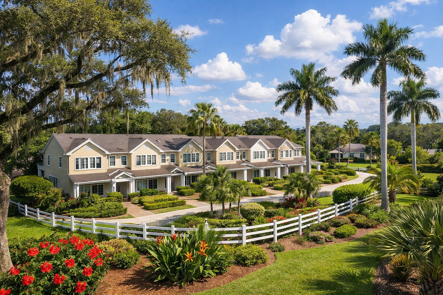 Townhomes Davie Florida — Davie Florida aerial photo with palm and oak canopy 2026