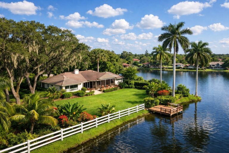 Waterfront Homes Davie Florida — Davie Florida aerial photo with palm and oak canopy 2026