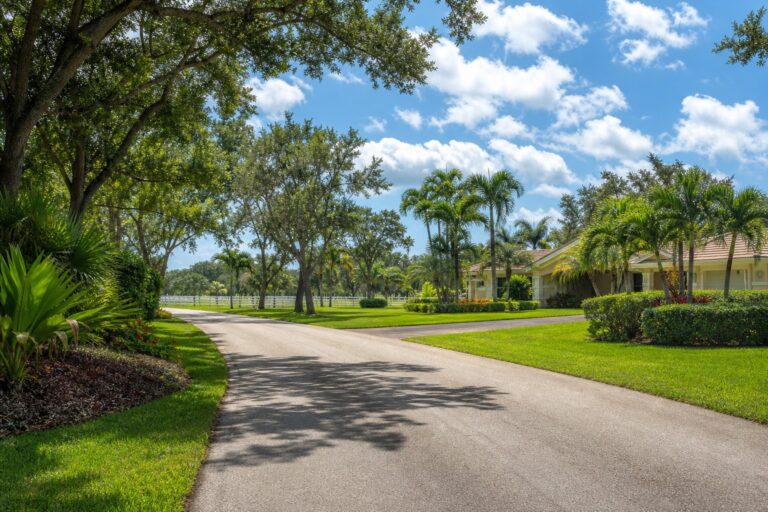 Davie Florida residential street representing mixed septic and sewer service areas