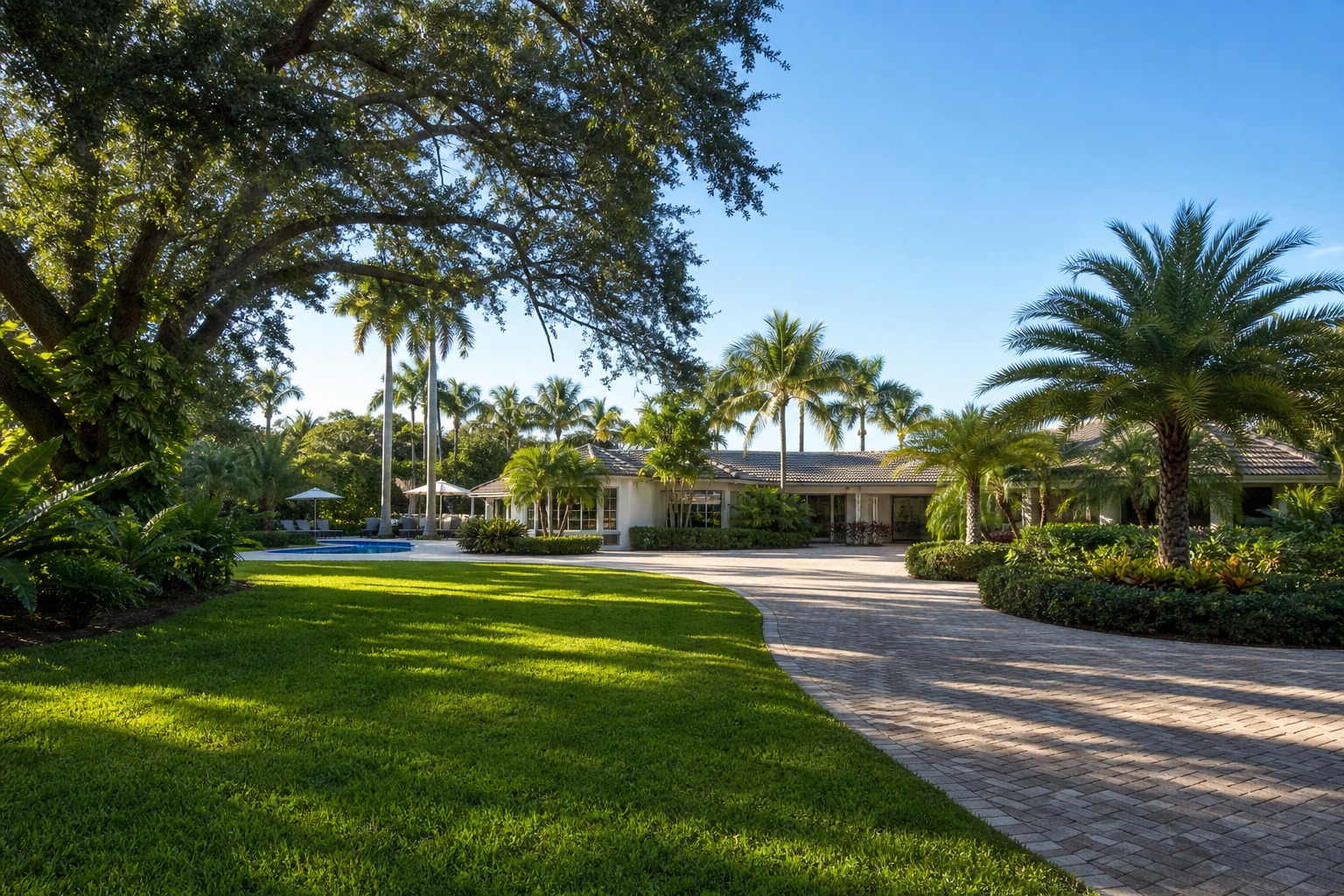 davie florida acreage home maintenance costs Landscaped one acre residential property with oak canopy and manicured lawn in western Davie Florida