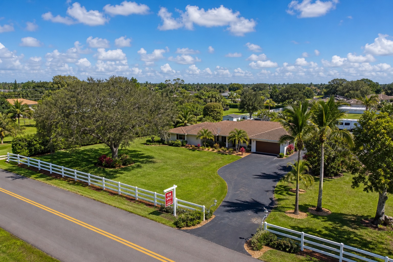 davie florida buyer agent cost who pays ranch home 1 Davie Florida residential street with a For Sale sign in front of a ranch-style home where buyers negotiate who pays the buyer agent fee 2026