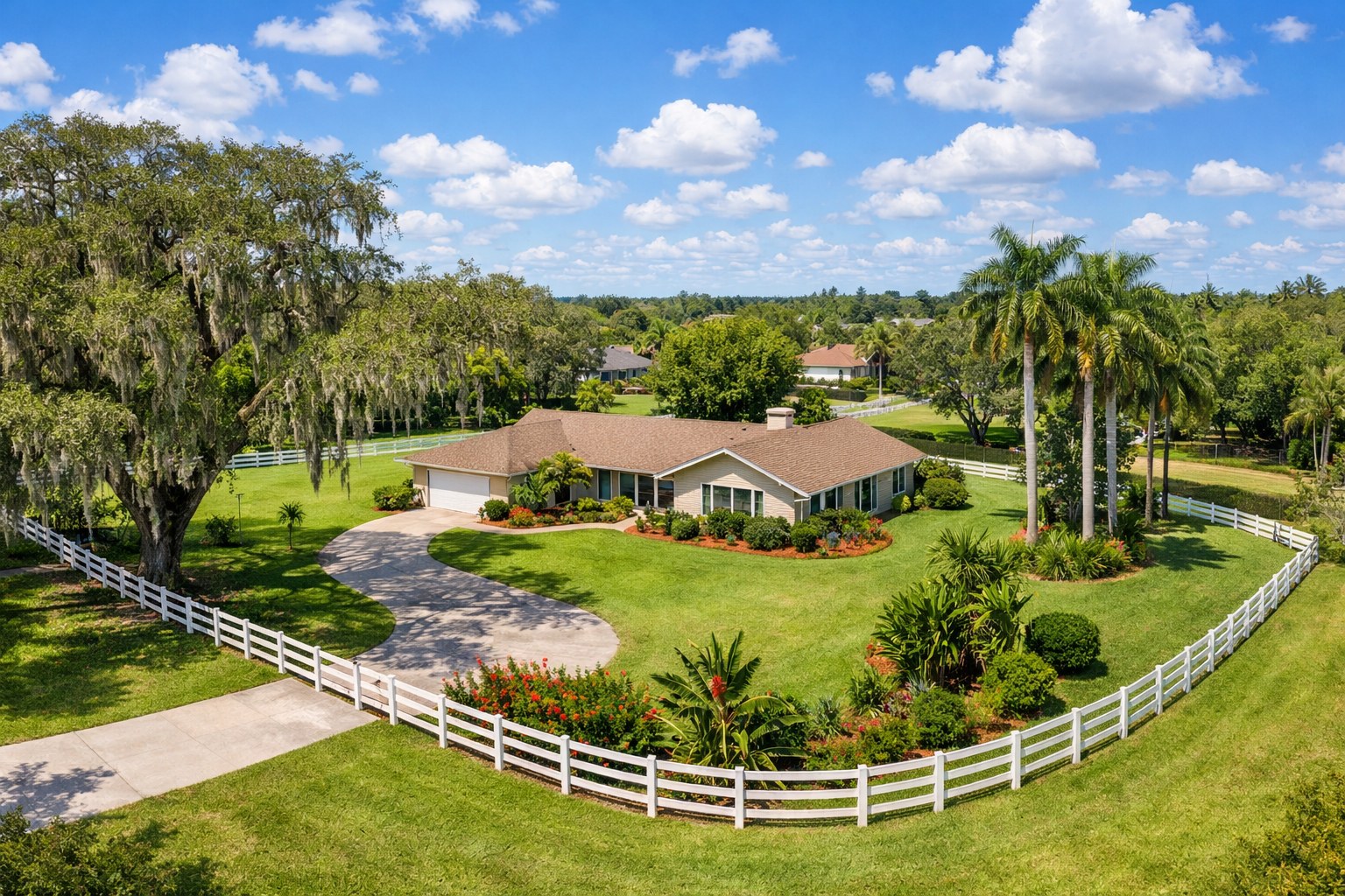 Acreage property in Davie, Florida where recorded easements affect what an owner can build