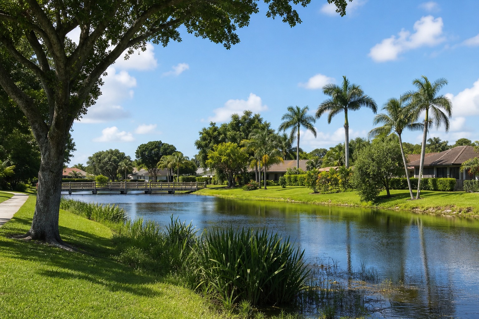 Residential neighborhood in Davie, Florida under open sky, the flight path corridor buyers should check before closing