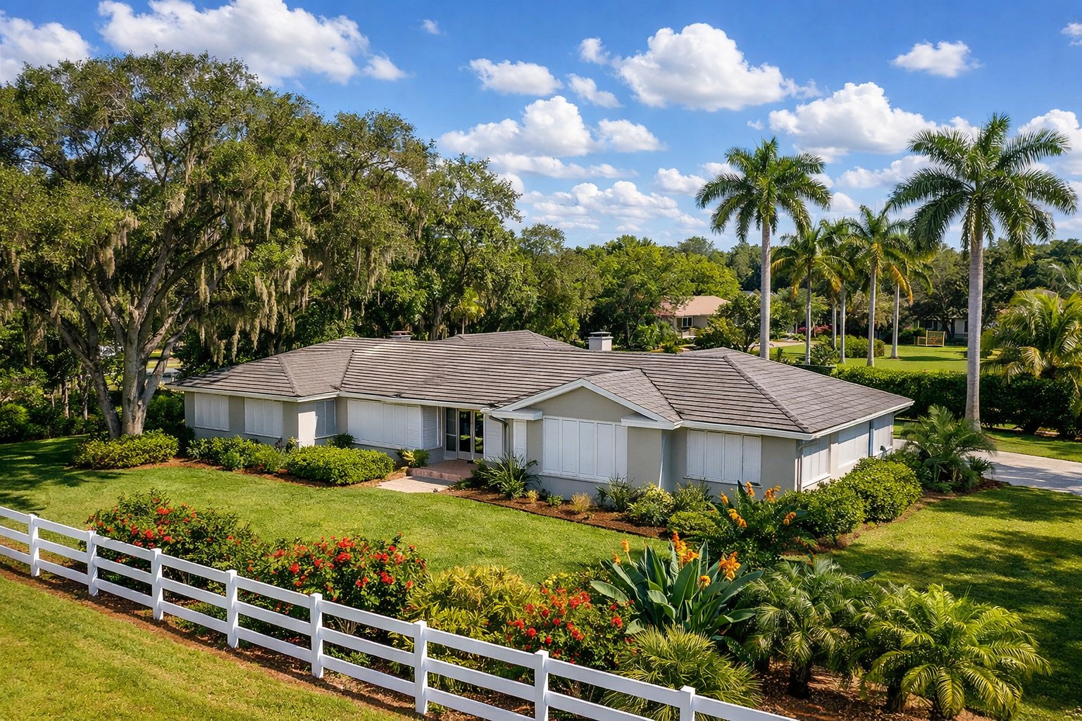 Davie, Florida home of the type eligible for My Safe Florida Home hurricane hardening grants